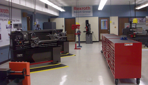 High school, Bosch Rexroth, and other advanced manufacturing firms collaborate to educate and train students for high demand 21st century careers.