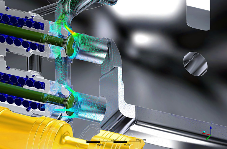 Relief valve flow profile using CFD simulation