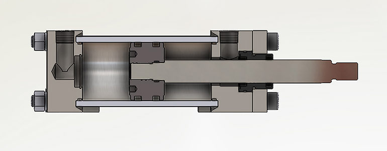 Example of normal piston rod alignment