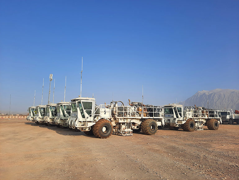 Seismic vibrators, which are used in oil & gas to map the geophysical nature of the Earth below, use closed-circuit feedback to compare the LDT signal in the cylinders to the desired position and velocity of the electronic control system to offer a precise and repeatable frequency response of the vibrator. Image courtesy of Adobe Stock