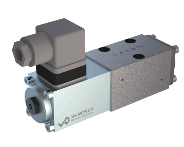 NG4-Mini directly controlled spool valve, actuated by a Wandfluh proportional solenoid (VDE standard 0580), in five chamber design features spools with precision machined oil passages that control the oil volume which is proportional to the solenoid current.