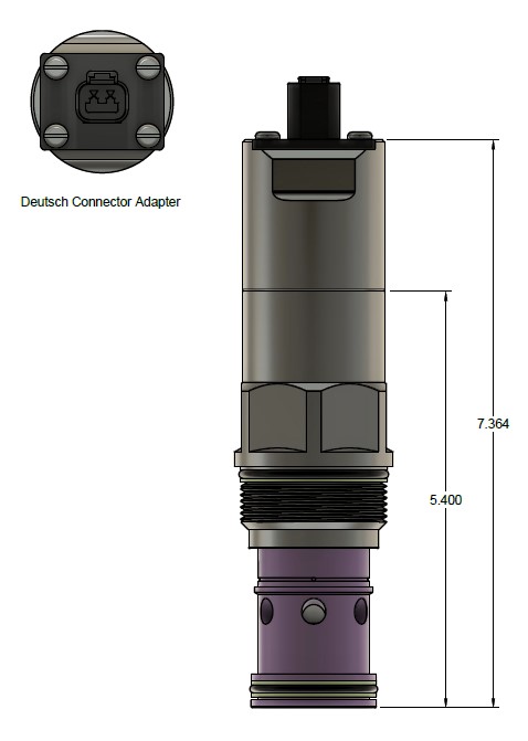 DGD Fluid Power's 2-wire Deutsch connectors for its CFT flow meters.