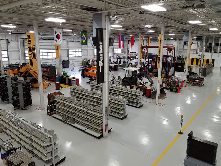 Image 1: Parker’s Global Mobile Systems facility in Elk Grove, Illinois (pictured), and Mobile Electrification Center in Marysville, Ohio, serve as hubs where Parker provides in-depth training for distributors interested in being certified in the latest electrification technologies.