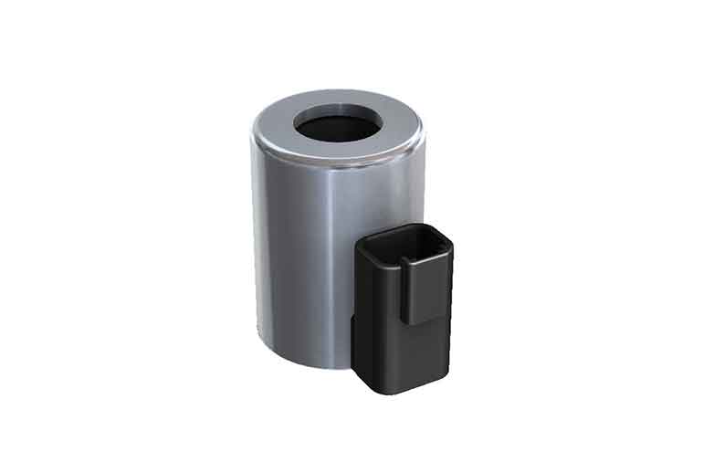 Coil with external shell and DEUTSCH electrical connector