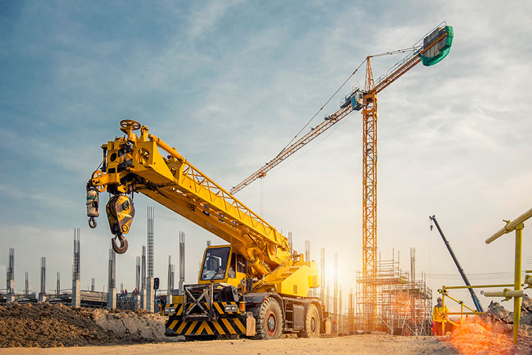 mounted cranes often look like excavators but are designed for more rugged environments.