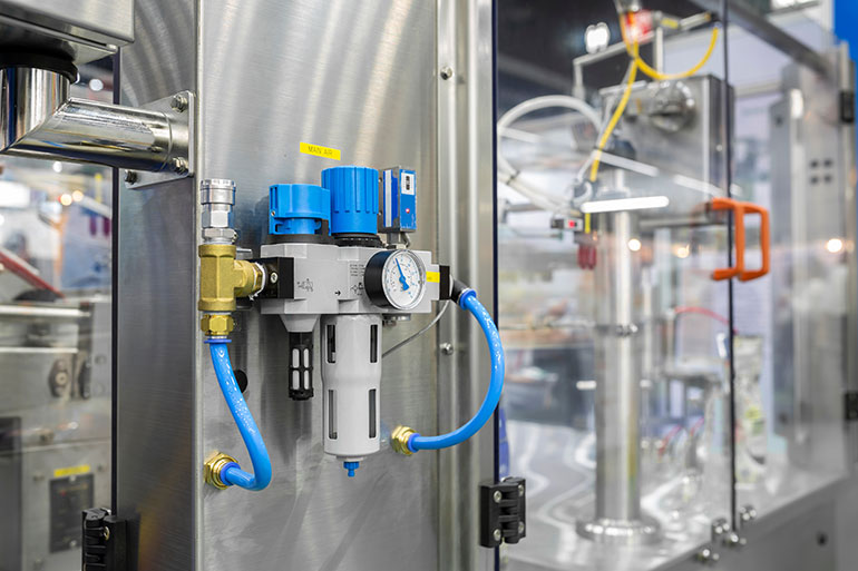 FRLS should be checked regularly. the bowl filter should be cleaned, filter elements replaced when clogged, and lubricator oil levels should be checked.