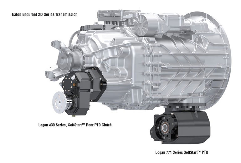 Logan Clutch's Endurant XD rear mount, counter shaft PTO offers 430 lb-ft (583 NM) and maximum torque transfer within a small envelope.