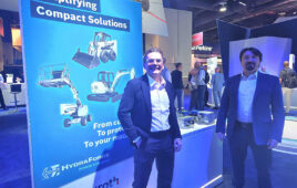 Matthias Goebel, President & CEO Bosch Rexroth Compact Hydraulics, and Angelo D’Ammando, VP Sales Compact Hydraulics at CONEXPO