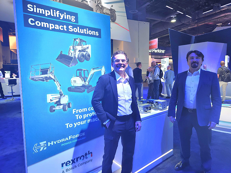 Matthias Goebel, President & CEO Bosch Rexroth Compact Hydraulics, and Angelo D’Ammando, VP Sales Compact Hydraulics at CONEXPO