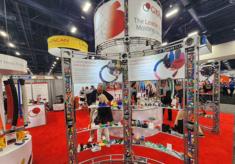 Caplugs' CONEXPO booth focused on hose protection.
