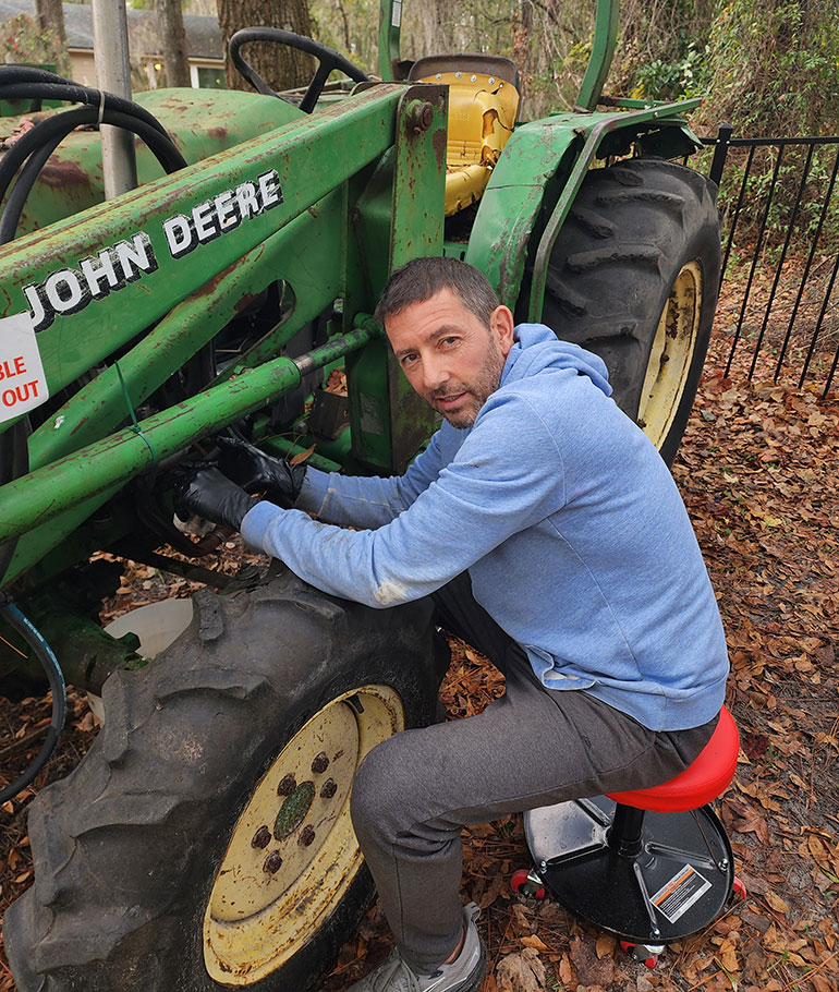Casey ruttan works on the steering and main hydraulic pump on an older model tractor, showing his skill set from simple to complex  hydraulic systems.