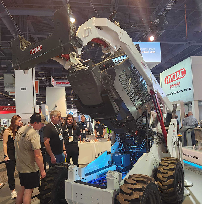 Skid steer model showed how all of HYDAC's technologies can work together in one machine.