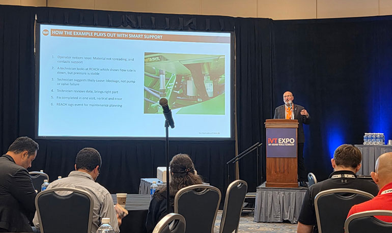 cory fisher of Sun Hydraulics presents at the 2025 NFPA advanced hydraulics conference at iVT expo in 2025.