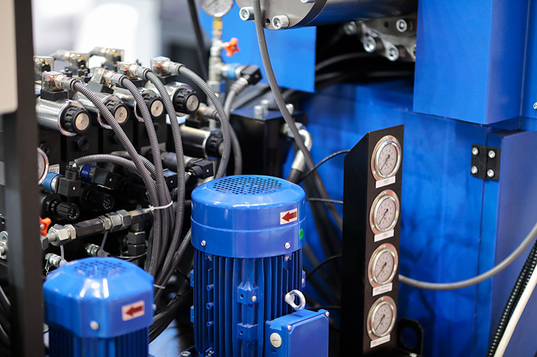 Industrial hydraulic systems require fundamental troubleshooting skills, and access to a variety of measurement tools to gauge system health. Image courtesy AdobeStock