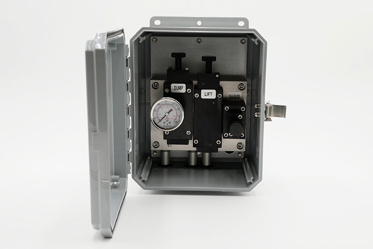 The Alkon AirBOSS Control Box, here and below, demonstrate Alkon’s full-system approach to pneumatic solutions.