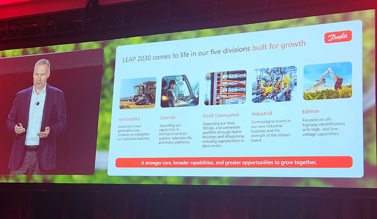 Danfoss Power Solutions presented its LEAP 2030, its growth framework and technology roadmap to better develop its entire product portfolio and serve customers in specific markets.