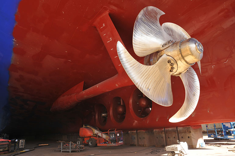 A view of a controllable pitch propeller