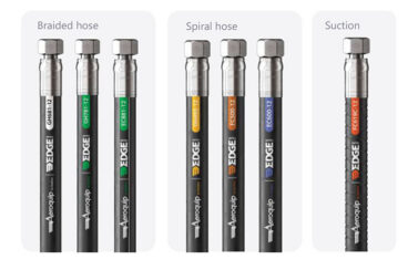 Danfoss Aeroquip Edge hoses are available as braided, spiral and suction hoses.